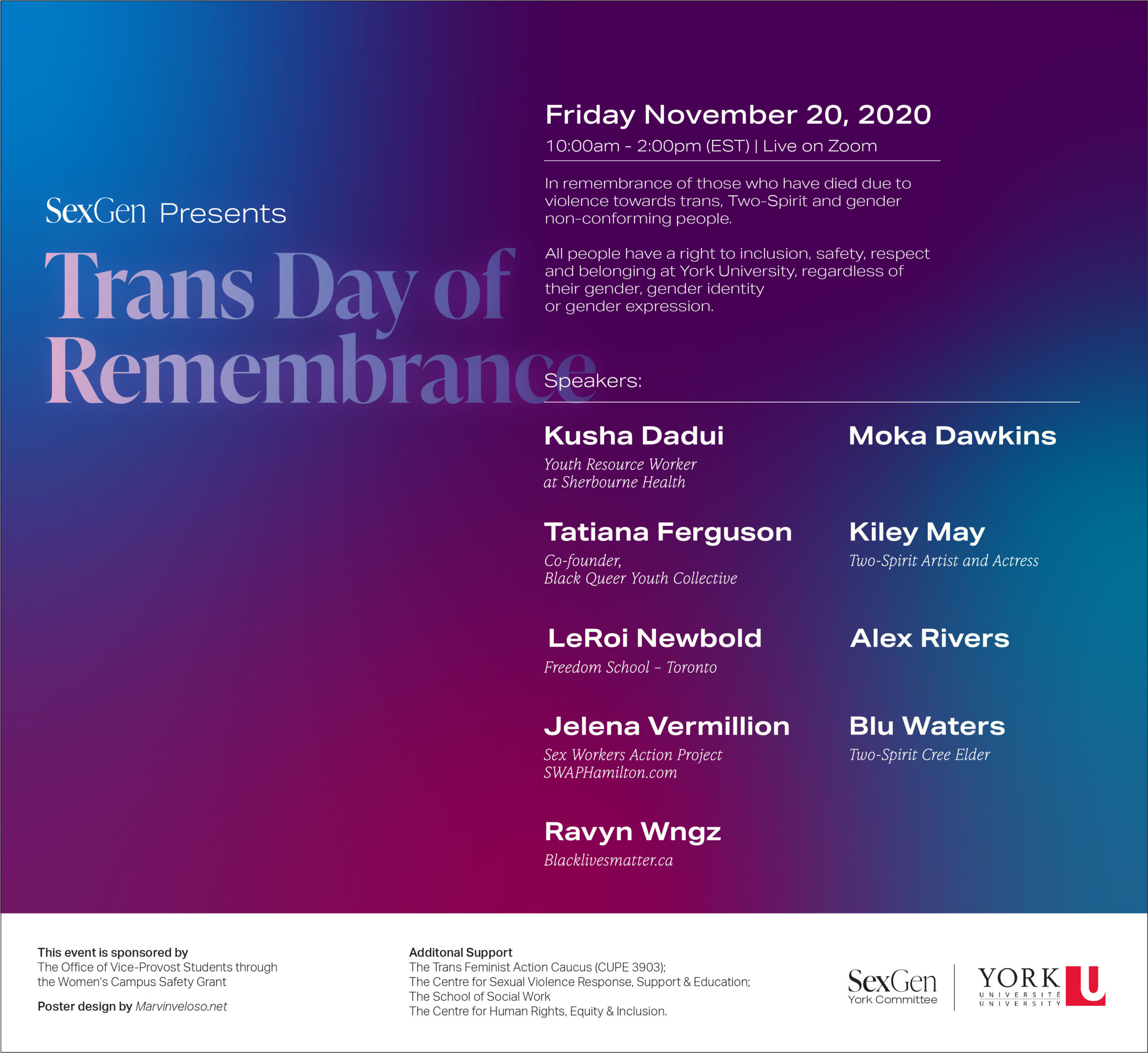 Trans Day of Remembrance (Nov 20)